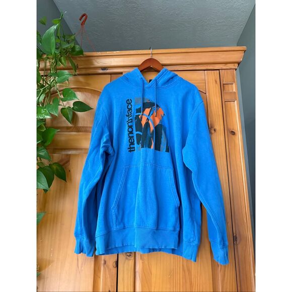 The North Face Men’s XXL Blue Graphic Half Dome Hoodie – Cotton Blend, - Picture 2 of 9